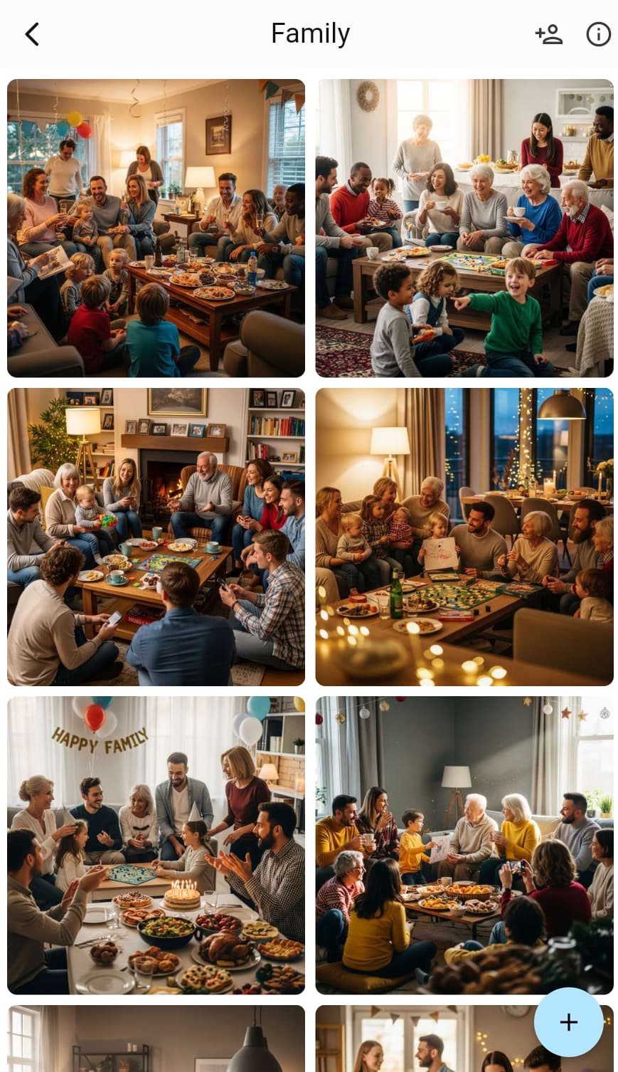 Multi-device synchronization of family photos